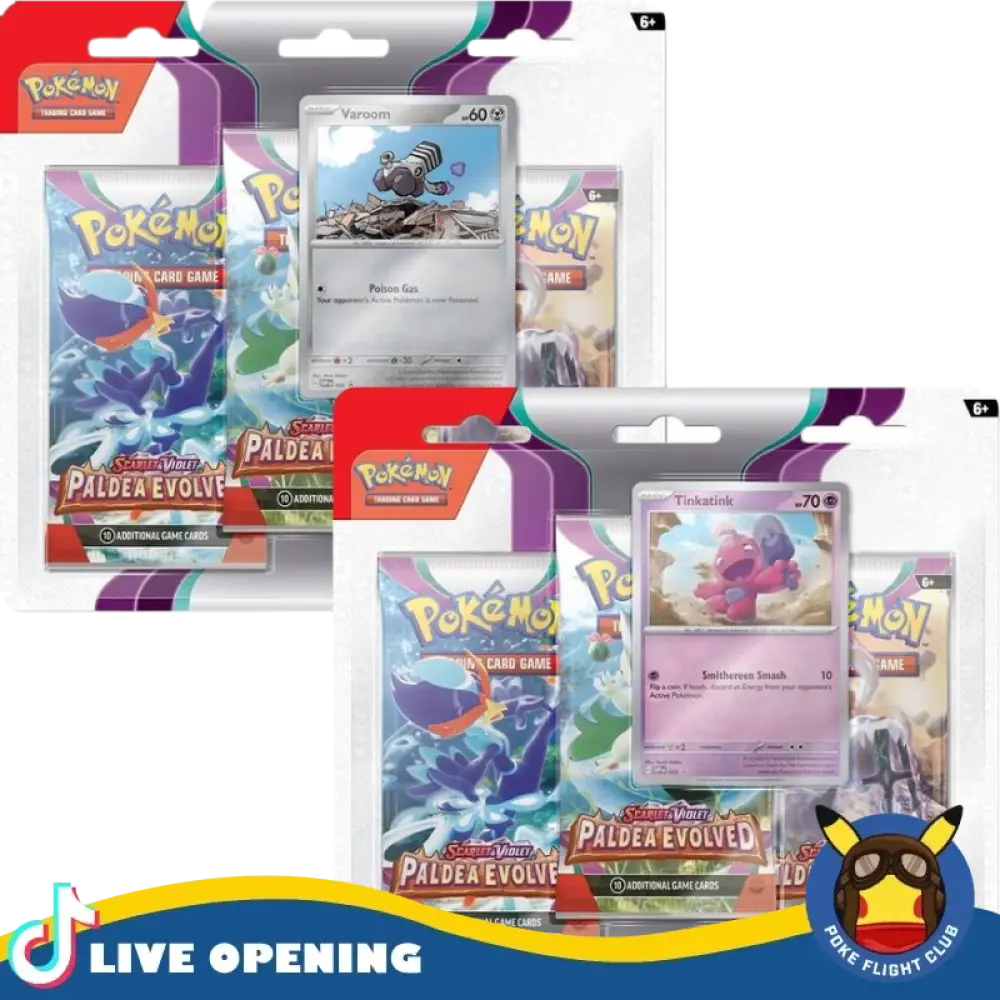 Pokemon Paldea Evolved 3-Pack Blister Cards Live Opening @Pokefligtclub Card Games